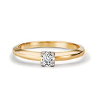 pierścionek zaręczynowy złoto żółte 750/18 K Diament 0.30 ct, w-si dwubarwny