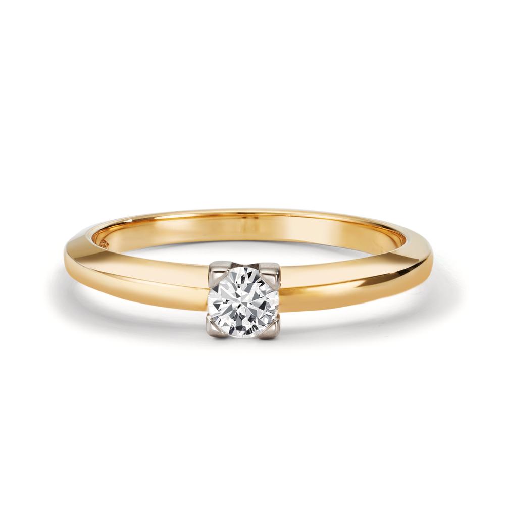 pierścionek zaręczynowy złoto żółte 750/18 K Diament 0.30 ct, w-si dwubarwny