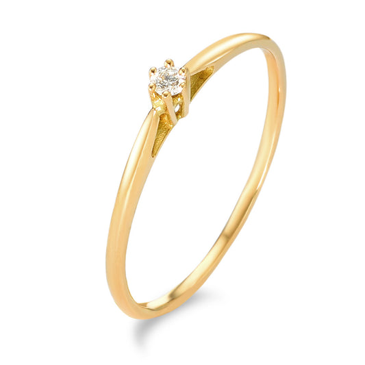 pierścionek zaręczynowy złoto żółte 750/18 K Diament 0.05 ct, w-si