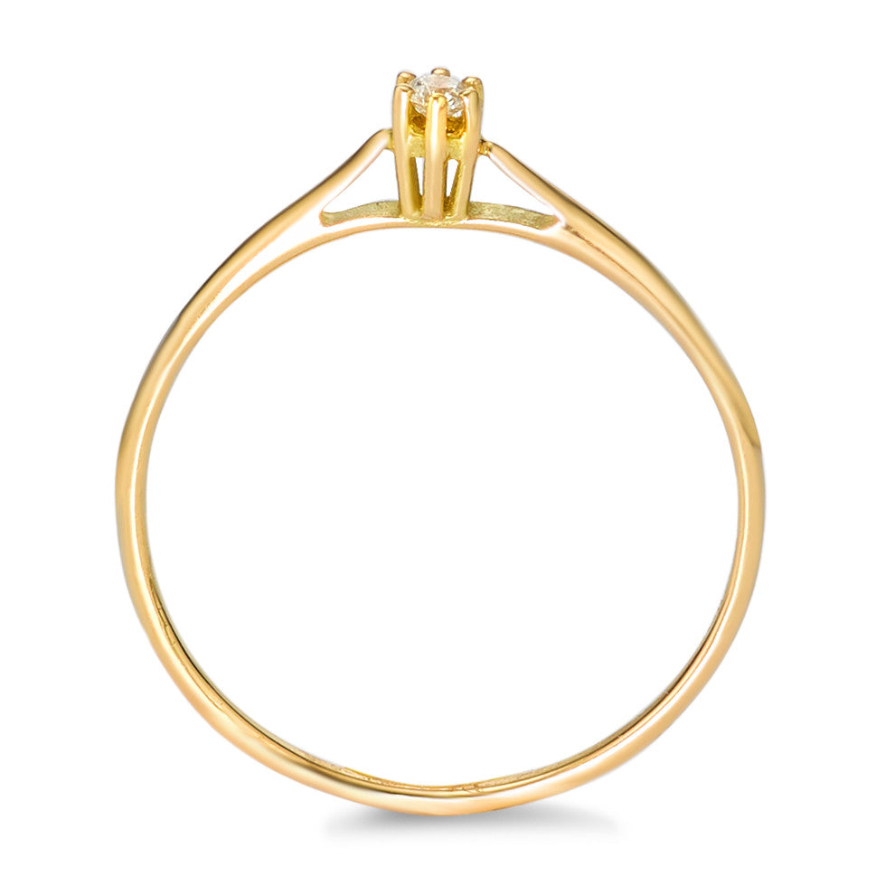 pierścionek zaręczynowy złoto żółte 750/18 K Diament 0.05 ct, w-si