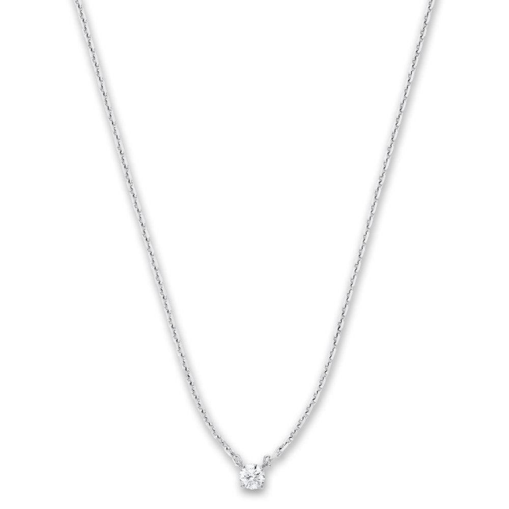 Naszyjnik złoto białe 750/18 K Diament 0.20 ct, w-si 40-42 cm