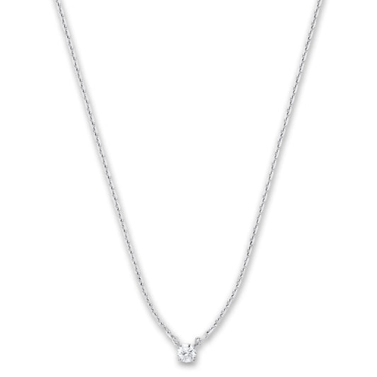 Naszyjnik złoto białe 750/18 K Diament 0.20 ct, w-si 40-42 cm
