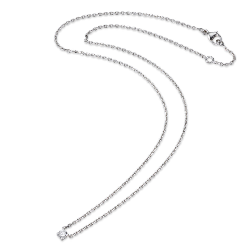 Naszyjnik złoto białe 750/18 K Diament 0.20 ct, w-si 40-42 cm