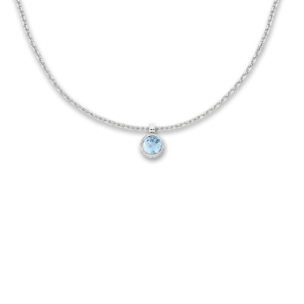 wisiorek złoto białe 750/18 K Topaz 0.14 ct, w-si