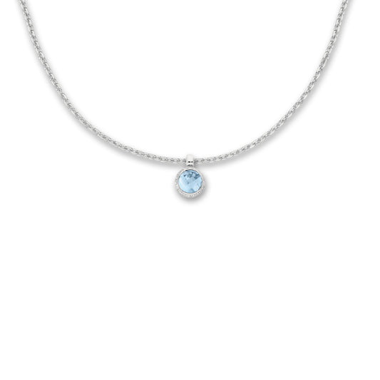 wisiorek złoto białe 750/18 K Topaz 0.14 ct, w-si