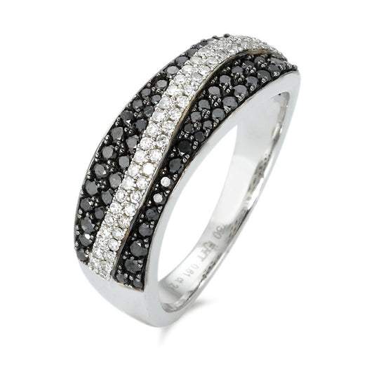 pierścionek złoto białe 750/18 K Diament 0.61 ct, 92 kamienie, w-si