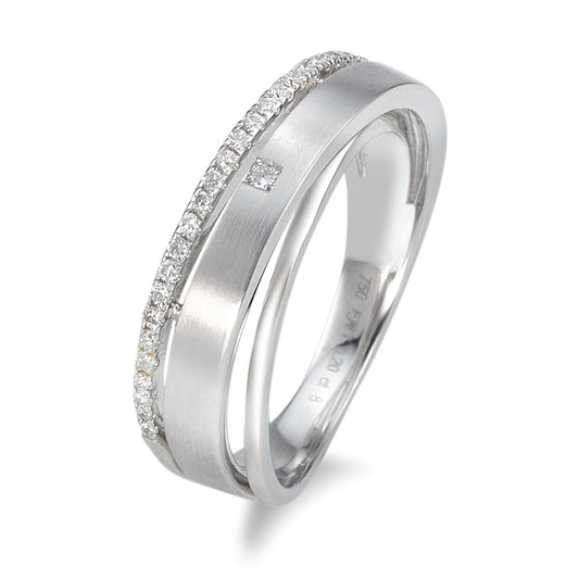 pierścionek złoto białe 750/18 K Diament 0.20 ct, 28 kamienie, w-si