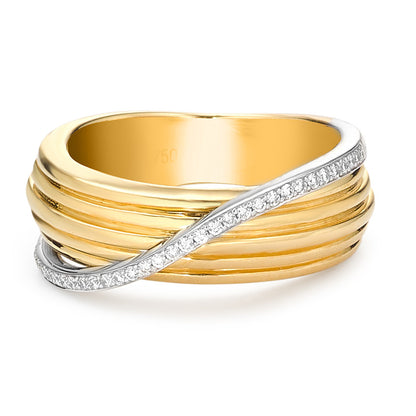 pierścionek złoto żółte 750/18 K Diament 0.12 ct, w-si