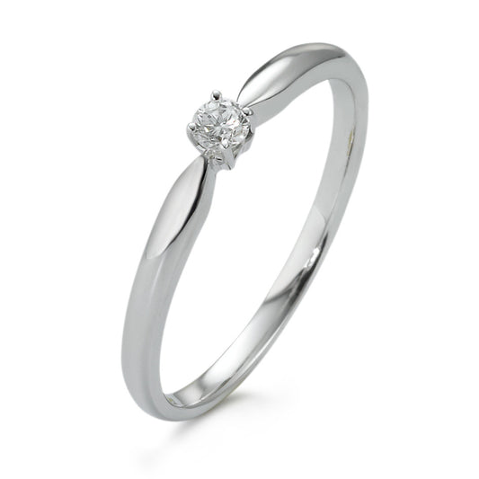 pierścionek zaręczynowy złoto białe 750/18 K Diament 0.10 ct, w-si