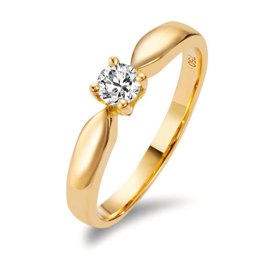 pierścionek zaręczynowy złoto żółte 750/18 K Diament 0.20 ct, w-si