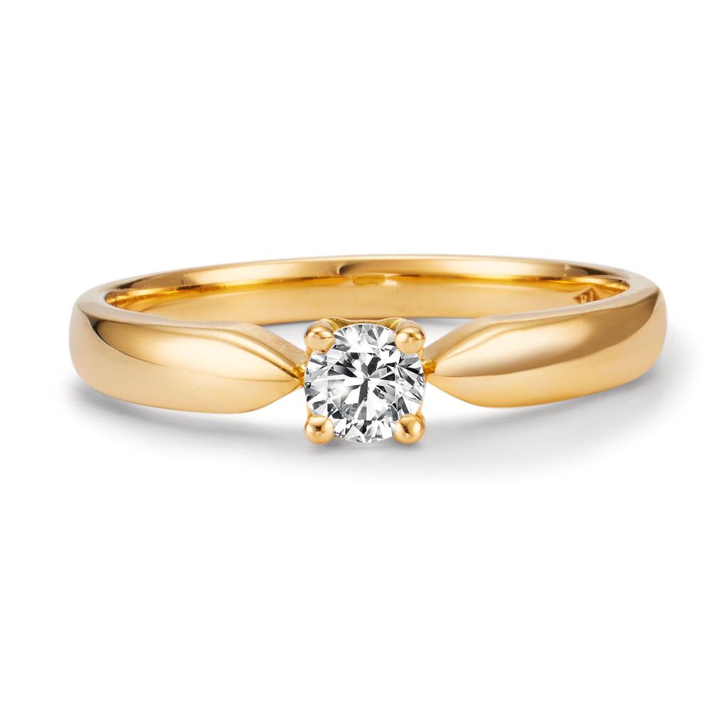 pierścionek zaręczynowy złoto żółte 750/18 K Diament 0.20 ct, w-si