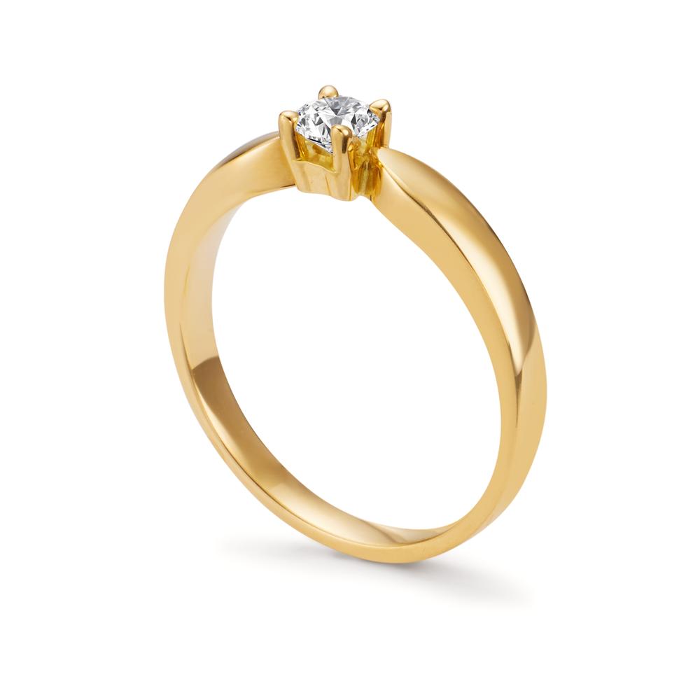 pierścionek zaręczynowy złoto żółte 750/18 K Diament 0.20 ct, w-si