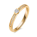 pierścionek zaręczynowy złoto żółte 750/18 K Diament 0.20 ct, 17 kamienie, w-si