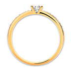 pierścionek zaręczynowy złoto żółte 750/18 K Diament 0.20 ct, 17 kamienie, w-si