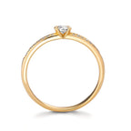 pierścionek zaręczynowy złoto żółte 750/18 K Diament 0.20 ct, 17 kamienie, w-si