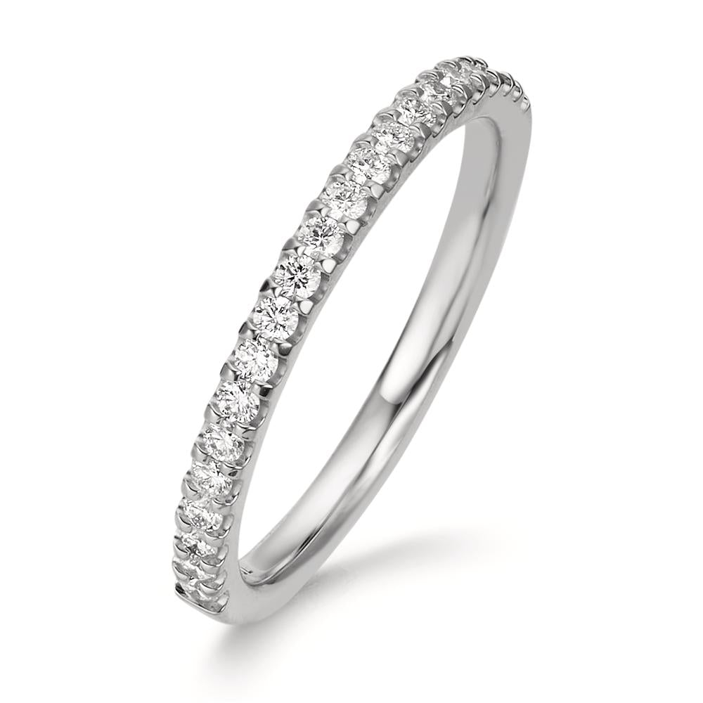 pierścionek pamięci złoto białe 750/18 K Diament 0.25 ct, 21 kamienie, w-si