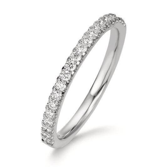 pierścionek pamięci złoto białe 750/18 K Diament 0.25 ct, 21 kamienie, w-si