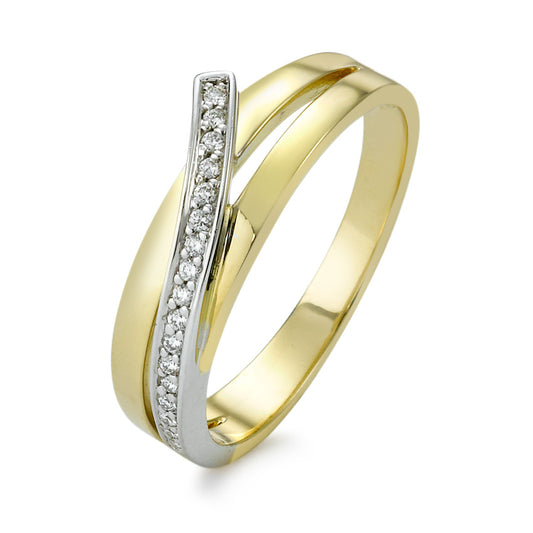 pierścionek złoto żółte 750/18 K Diament 0.09 ct, w-si