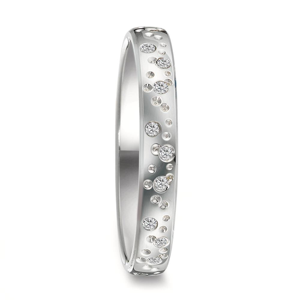 pierścionek złoto białe 750/18 K Diament 0.13 ct, 24 kamienie, w-si gwiazda