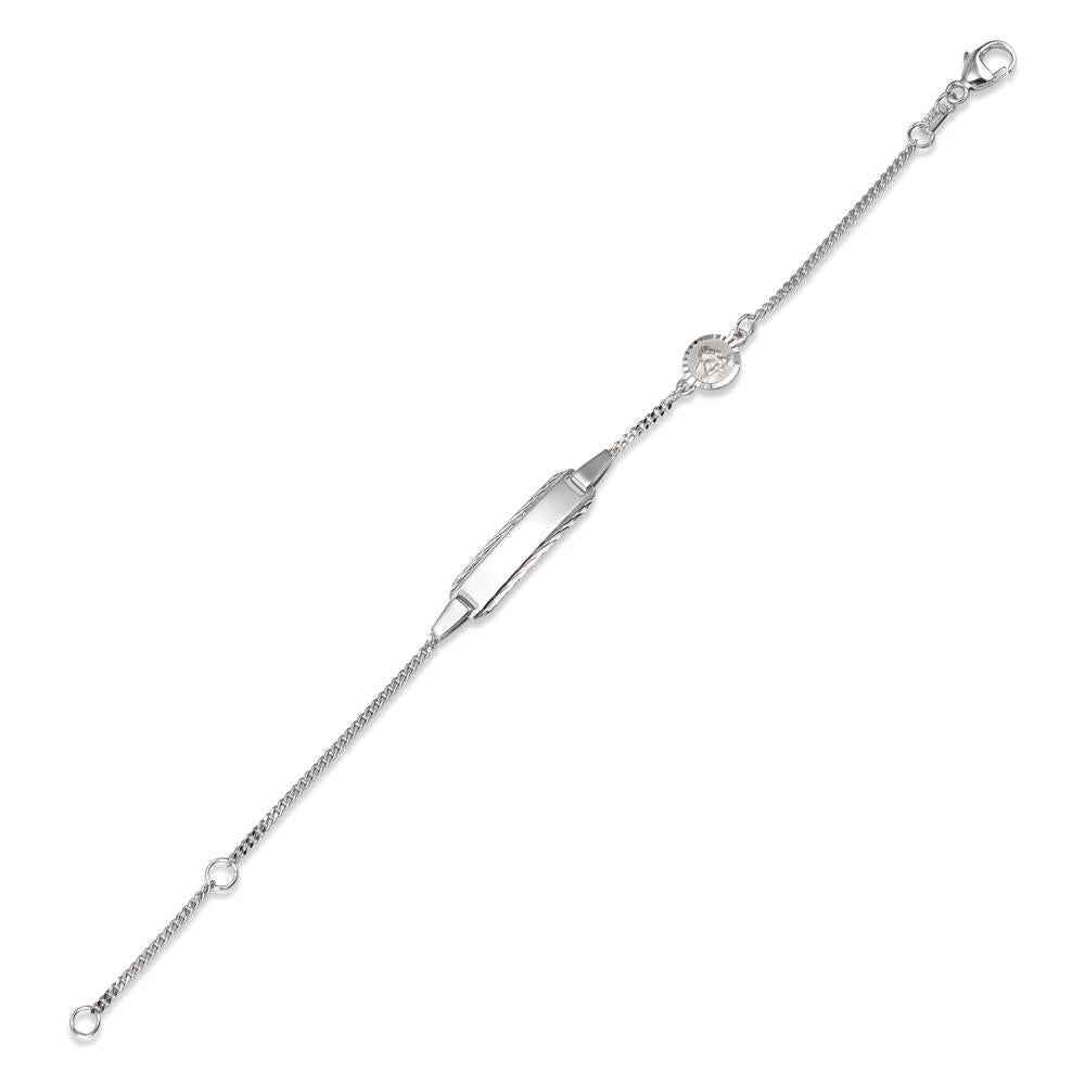 bransoletka z grawerem srebro rodowany anioł 12-14 cm Ø6 mm