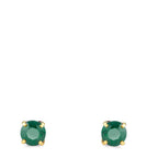 kolczyki wkrętki złoto żółte 750/18 K Szmaragd 2 kamienie Ø3.5 mm