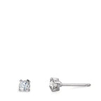 kolczyki wkrętki złoto białe 750/18 K Diament 0.20 ct, 2 kamienie, w-si Ø3 mm