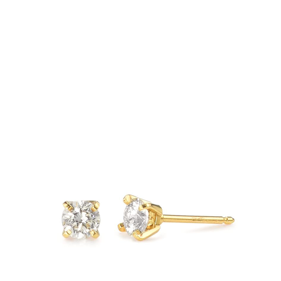 kolczyki wkrętki złoto żółte 750/18 K Diament 0.30 ct, 2 kamienie, w-si
