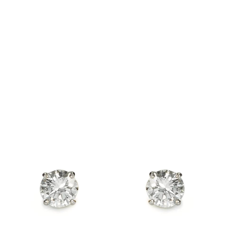 kolczyki wkrętki złoto białe 750/18 K Diament 0.40 ct, 2 kamienie, w-si