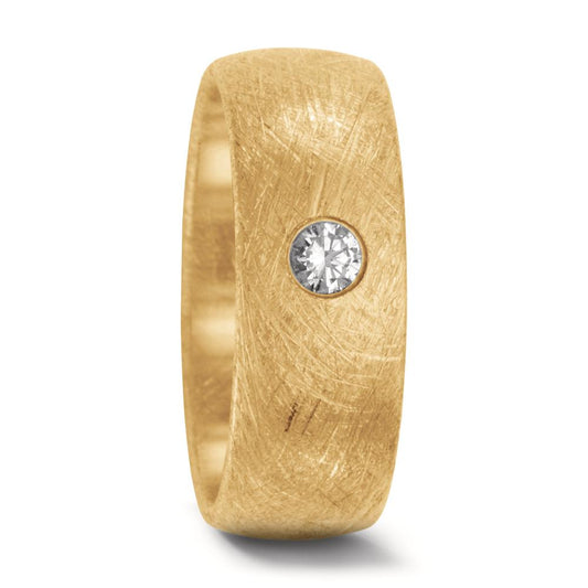obrączka partnerska złoto żółte 750/18 K Diament 0.10 ct, w-si