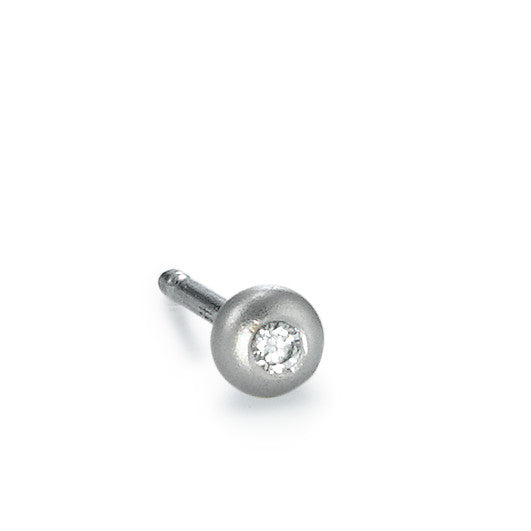 kolczyk wkrętka (1 sztuka) platyna 950 Diament 0.02 ct, w-si Ø4 mm