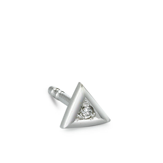 kolczyk wkrętka (1 sztuka) platyna 950 Diament 0.007 ct, w-si Ø4 mm