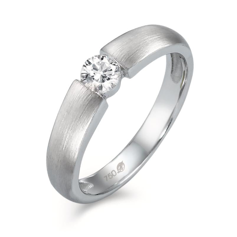 pierścionek zaręczynowy złoto białe 750/18 K Diament biały, 0.20 ct, w-si Ø3.8 mm