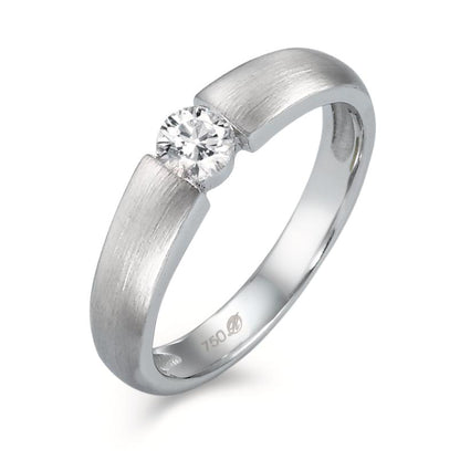 pierścionek zaręczynowy złoto białe 750/18 K Diament biały, 0.20 ct, w-si Ø3.8 mm