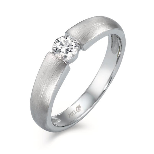 pierścionek zaręczynowy złoto białe 750/18 K Diament biały, 0.20 ct, w-si Ø3.8 mm