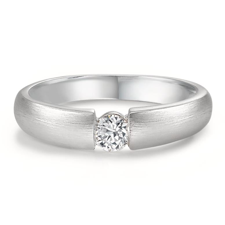 pierścionek zaręczynowy złoto białe 750/18 K Diament biały, 0.20 ct, w-si Ø3.8 mm