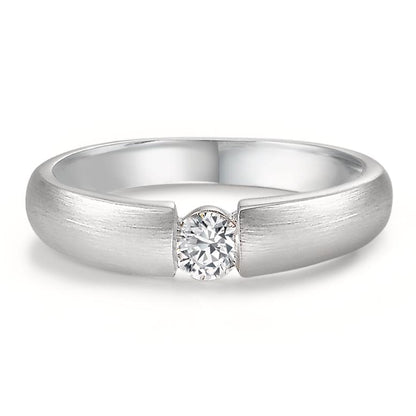 pierścionek zaręczynowy złoto białe 750/18 K Diament biały, 0.20 ct, w-si Ø3.8 mm