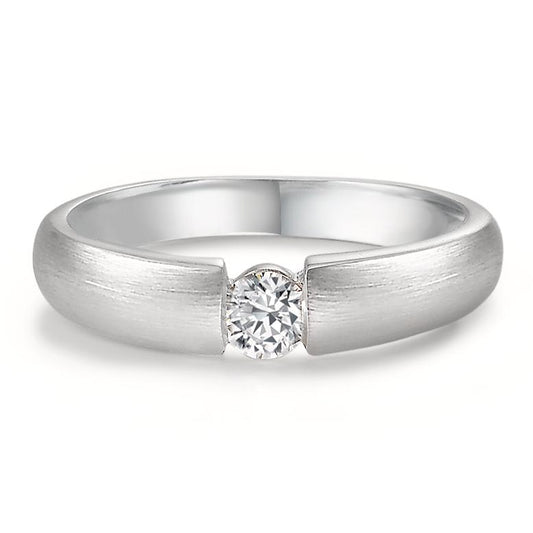 pierścionek zaręczynowy złoto białe 750/18 K Diament biały, 0.20 ct, w-si Ø3.8 mm