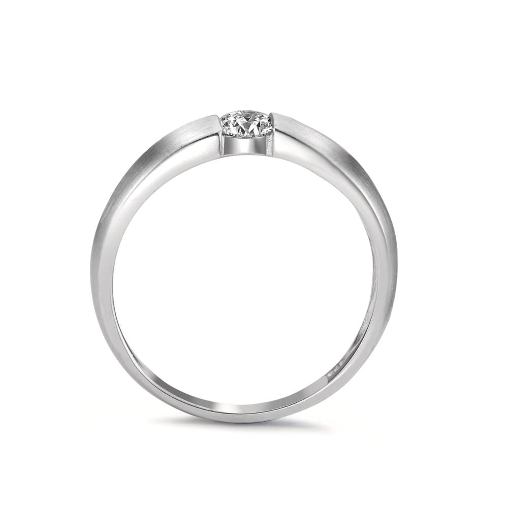 pierścionek zaręczynowy złoto białe 750/18 K Diament biały, 0.20 ct, w-si Ø3.8 mm