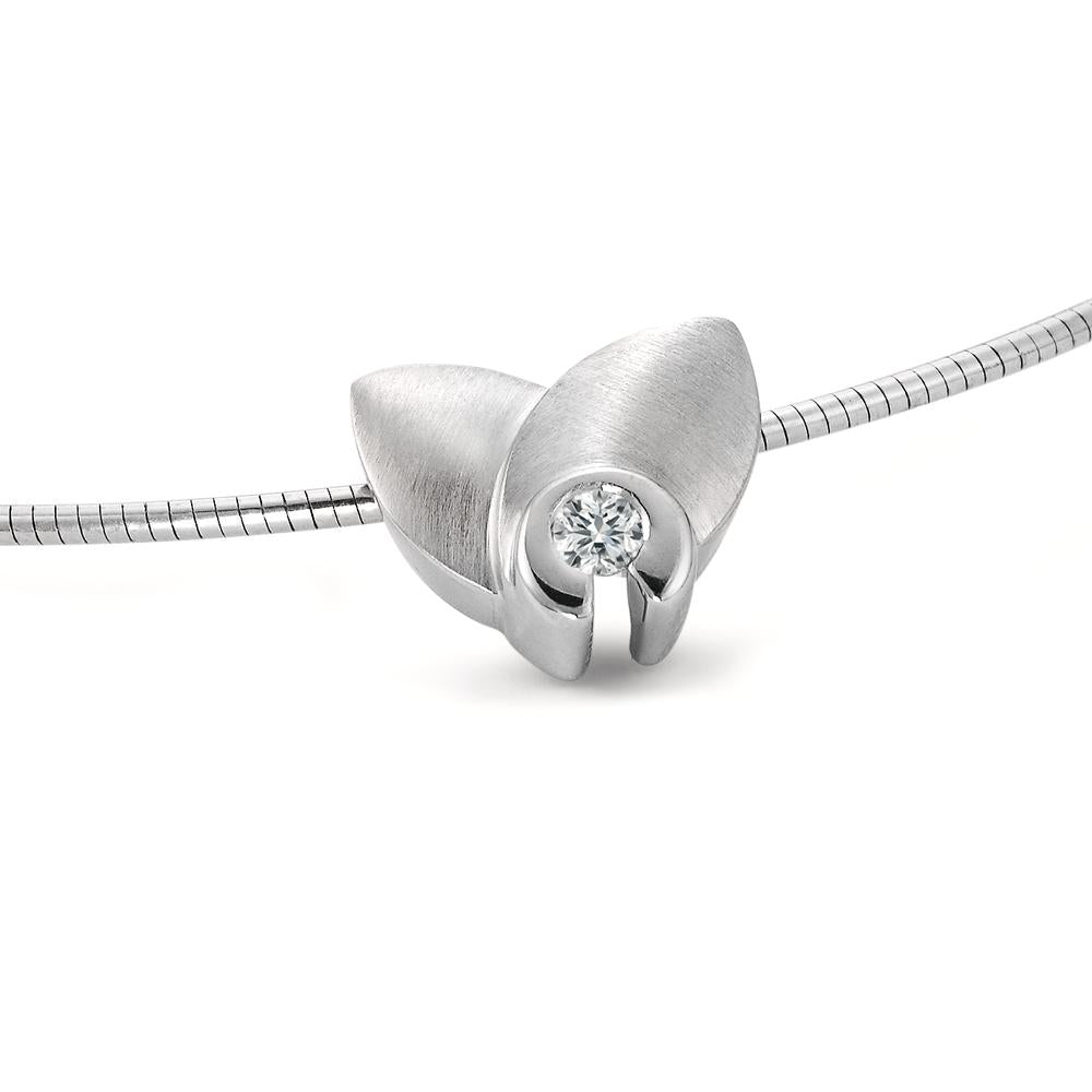 wisiorek złoto białe 750/18 K Diament 0.12 ct, w-si