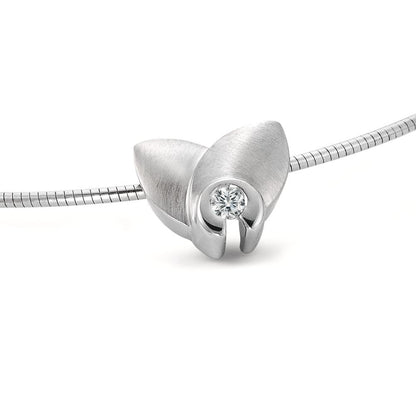 wisiorek złoto białe 750/18 K Diament 0.12 ct, w-si