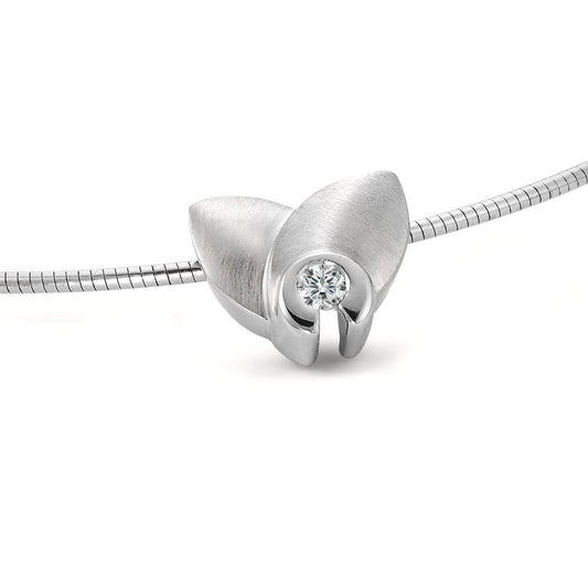 wisiorek złoto białe 750/18 K Diament 0.12 ct, w-si