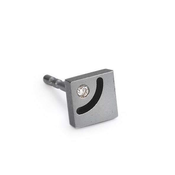 kolczyk wkrętka (1 sztuka) tytan Diament 0.01 ct, w-si