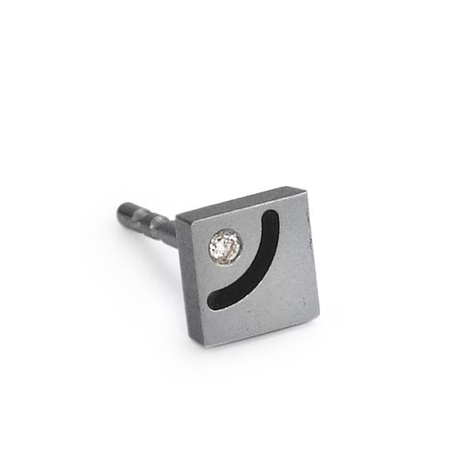 kolczyk wkrętka (1 sztuka) tytan Diament 0.01 ct, w-si
