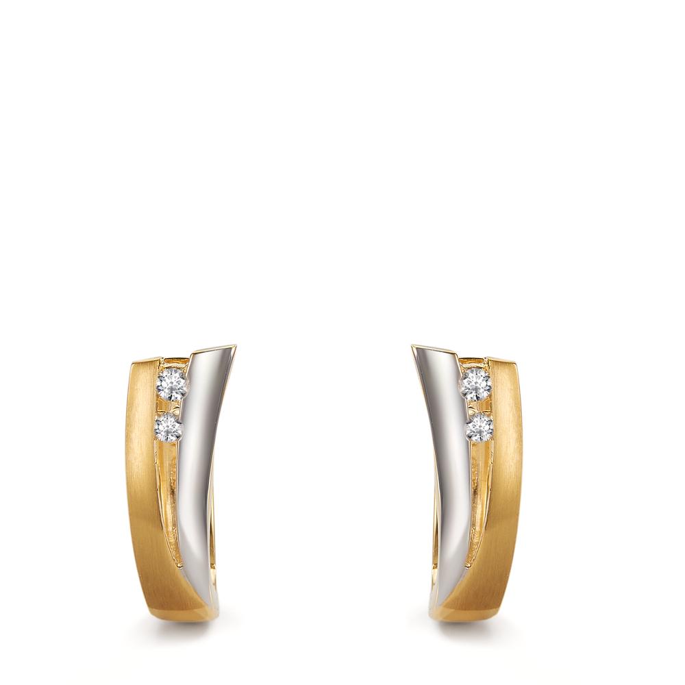 kolczyki koła zatrzaskowe złoto żółte 750/18 K Diament 0.07 ct, 4 kamienie, w-si