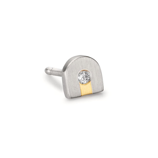 kolczyk wkrętka (1 sztuka) platyna 950 Diament 0.02 ct, w-si