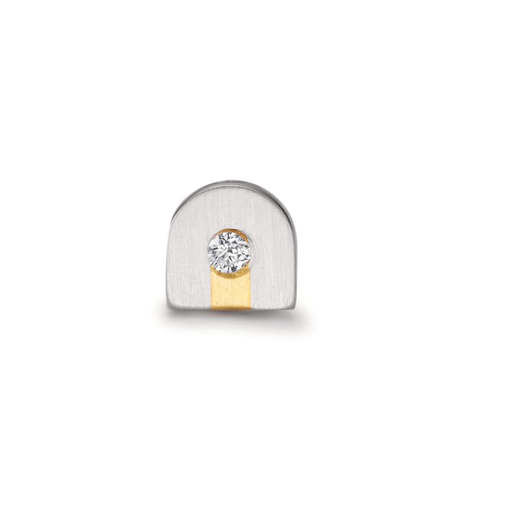kolczyk wkrętka (1 sztuka) platyna 950 Diament 0.02 ct, w-si
