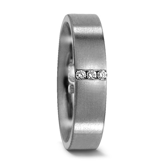 obrączka partnerska tytan Diament 0.03 ct, 3 kamienie, w-si