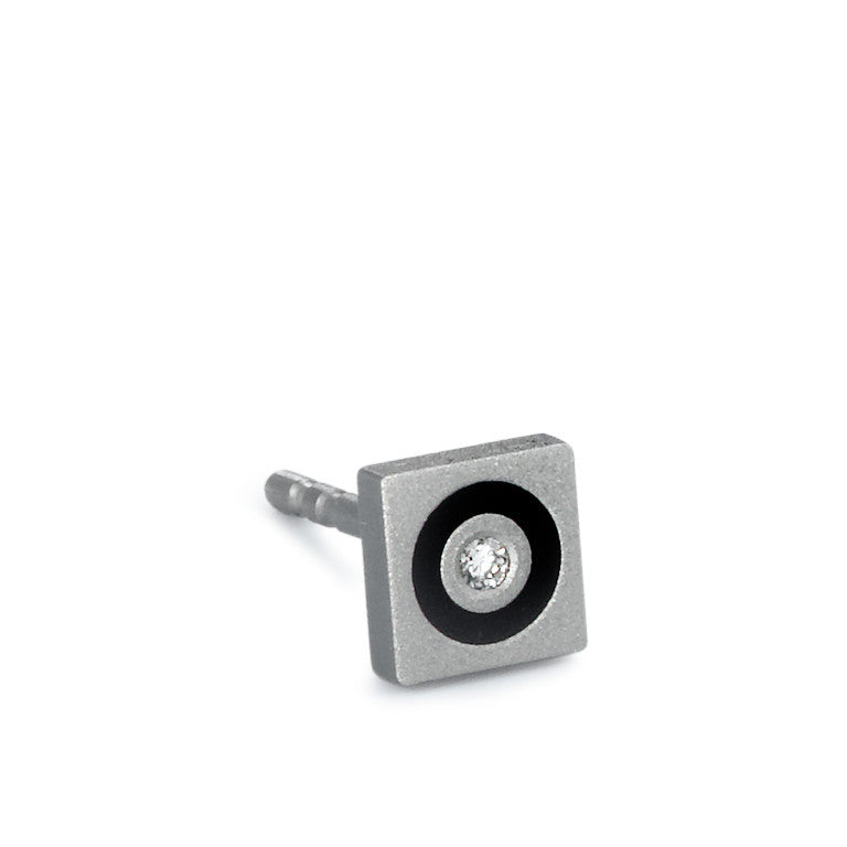 kolczyk wkrętka (1 sztuka) tytan Diament 0.01 ct, w-si