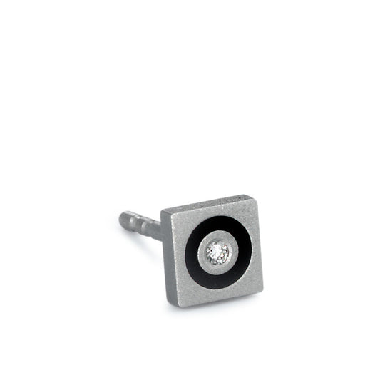 kolczyk wkrętka (1 sztuka) tytan Diament 0.01 ct, w-si