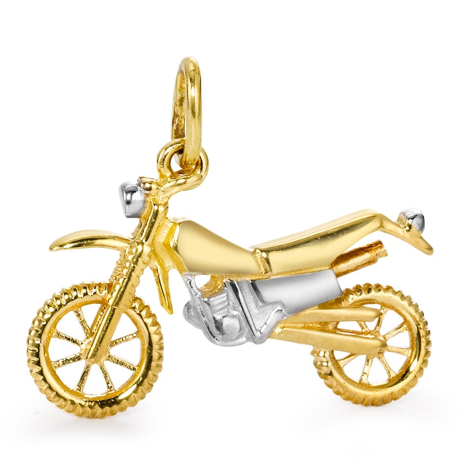 wisiorek złoto żółte 750/18 K dwubarwny motocykl